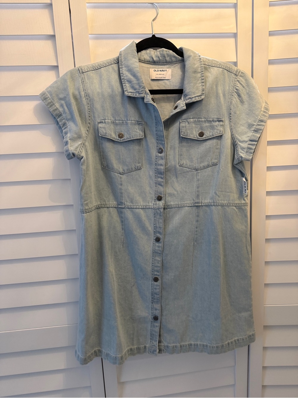 Old Navy Light Blue Denim Shirt Dress
